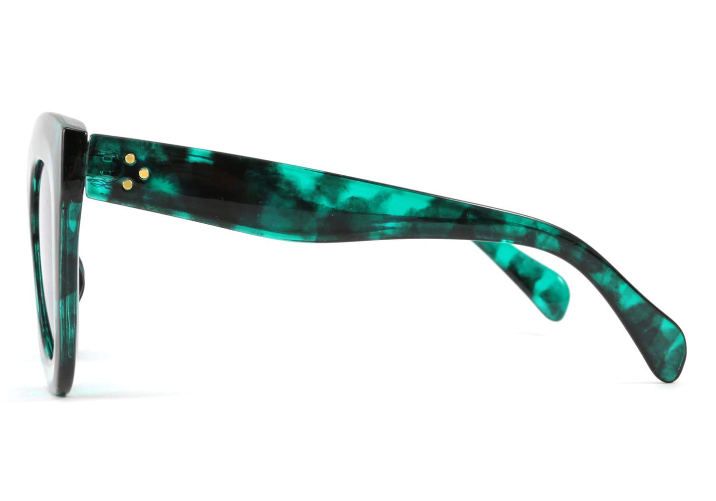 Retro Oversized Square Horn Sunglasses Semi Cat Eye Butterfly Glass Big Thick Bold Frame