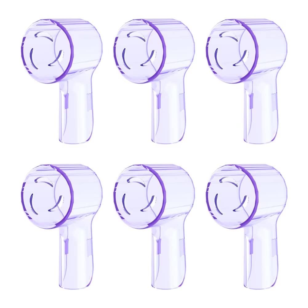 6 Pack Toothbrush Heads Dustproof Cover Compatible with Oral B, Fits for Oral-B iO Series, Pro 1000, 1500, 5000, 7500 Electric Toothbrush, Protects Brush Head and Convenient Travel
