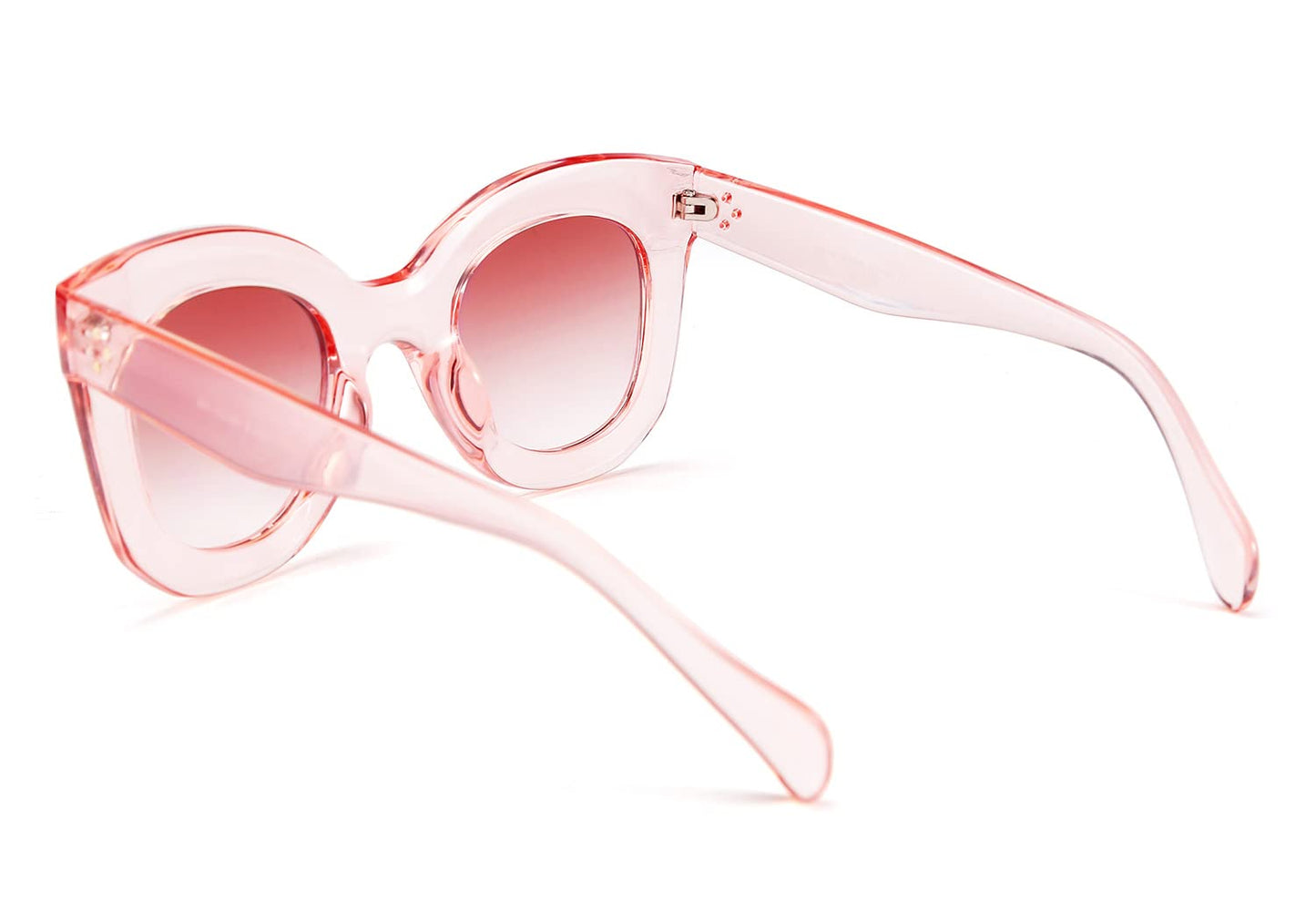 Retro Oversized Square Horn Sunglasses Semi Cat Eye Butterfly Glass Big Thick Bold Frame