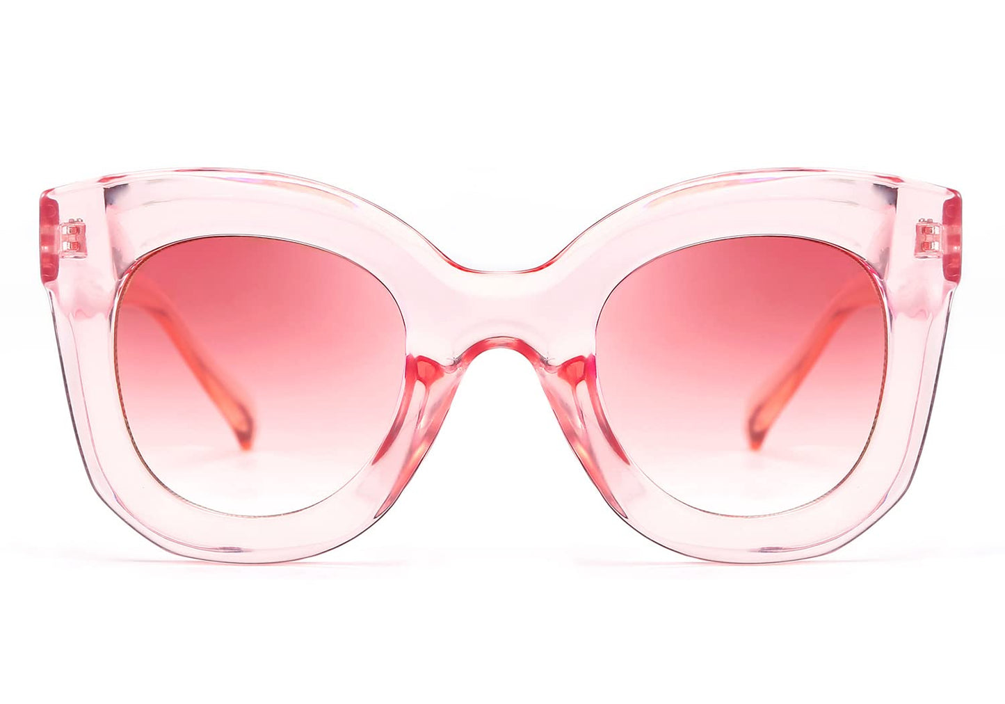 Retro Oversized Square Horn Sunglasses Semi Cat Eye Butterfly Glass Big Thick Bold Frame