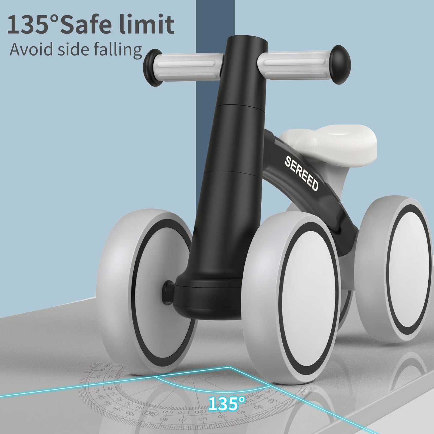 Baby Balance Bike for 1 Year Old Boys Girls 12-24 Month Toddler Balance Bike, 4 Wheels Toddler First Bike, First Birthday Gifts
