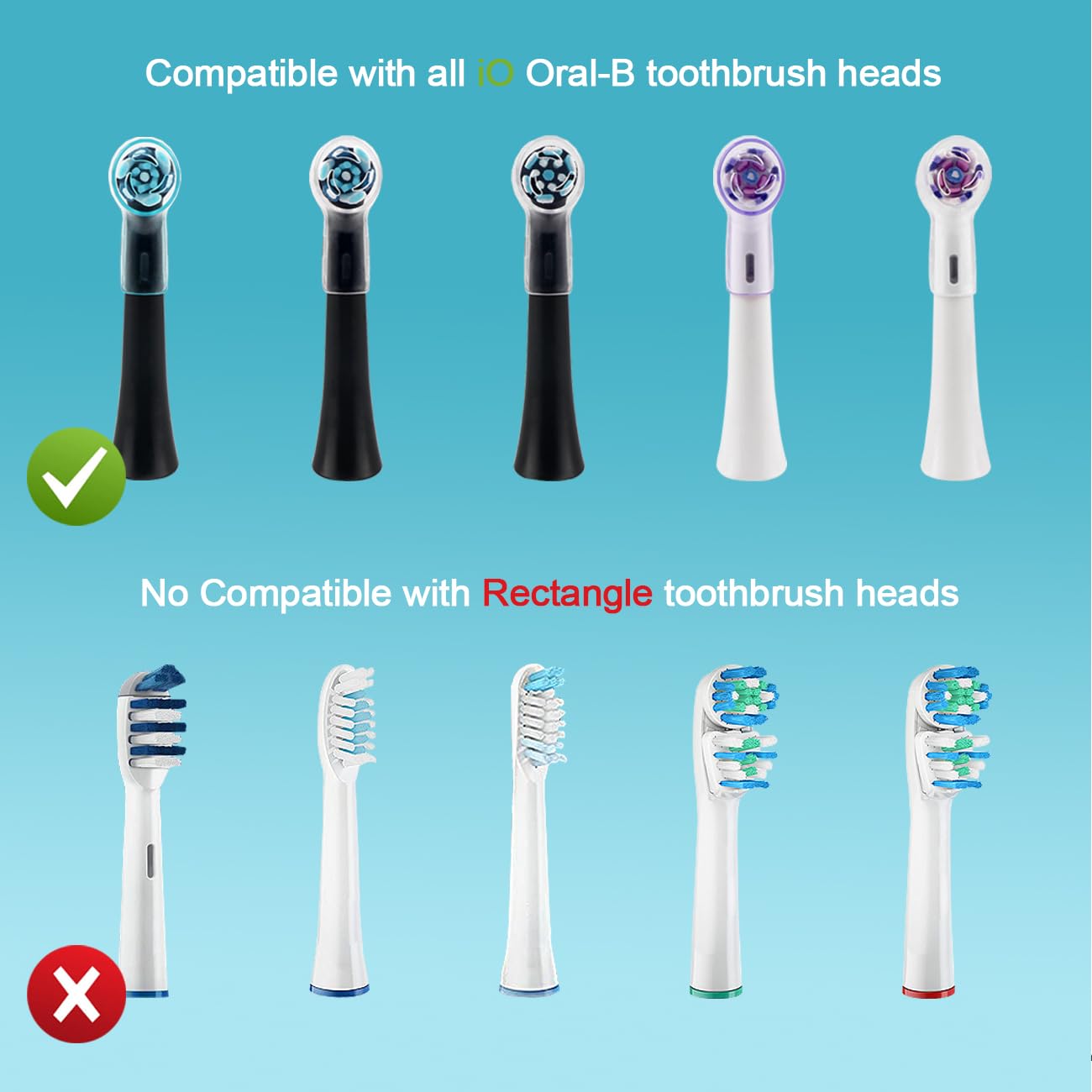 6 Pack Toothbrush Heads Dustproof Cover Compatible with Oral B, Fits for Oral-B iO Series, Pro 1000, 1500, 5000, 7500 Electric Toothbrush, Protects Brush Head and Convenient Travel