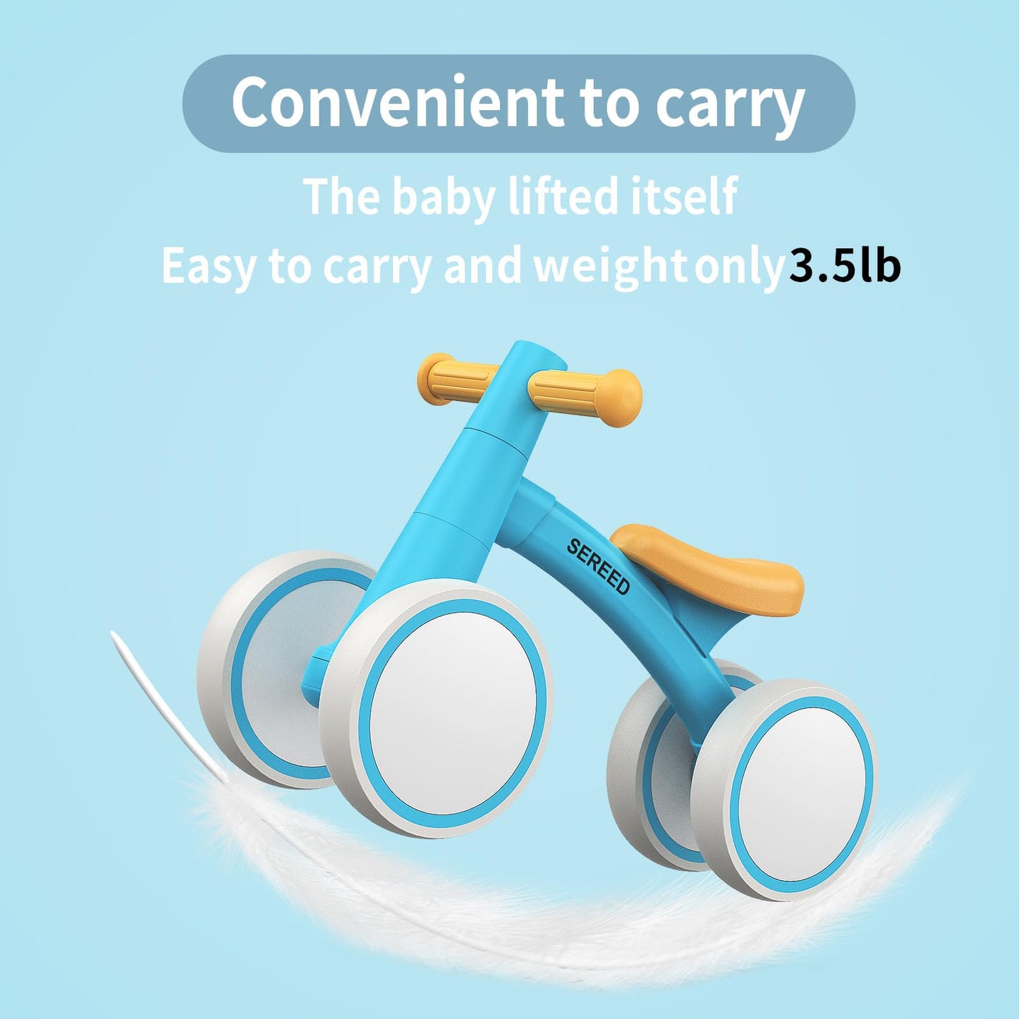 Baby Balance Bike for 1 Year Old Boys Girls 12-24 Month Toddler Balance Bike, 4 Wheels Toddler First Bike, First Birthday Gifts