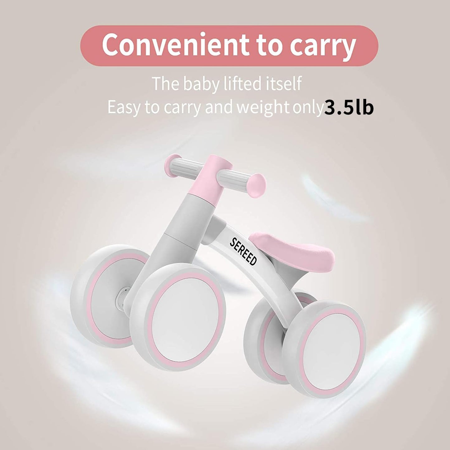 Baby Balance Bike for 1 Year Old Boys Girls 12-24 Month Toddler Balance Bike, 4 Wheels Toddler First Bike, First Birthday Gifts