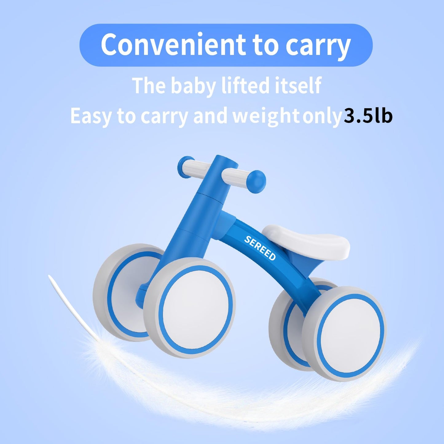 Baby Balance Bike for 1 Year Old Boys Girls 12-24 Month Toddler Balance Bike, 4 Wheels Toddler First Bike, First Birthday Gifts