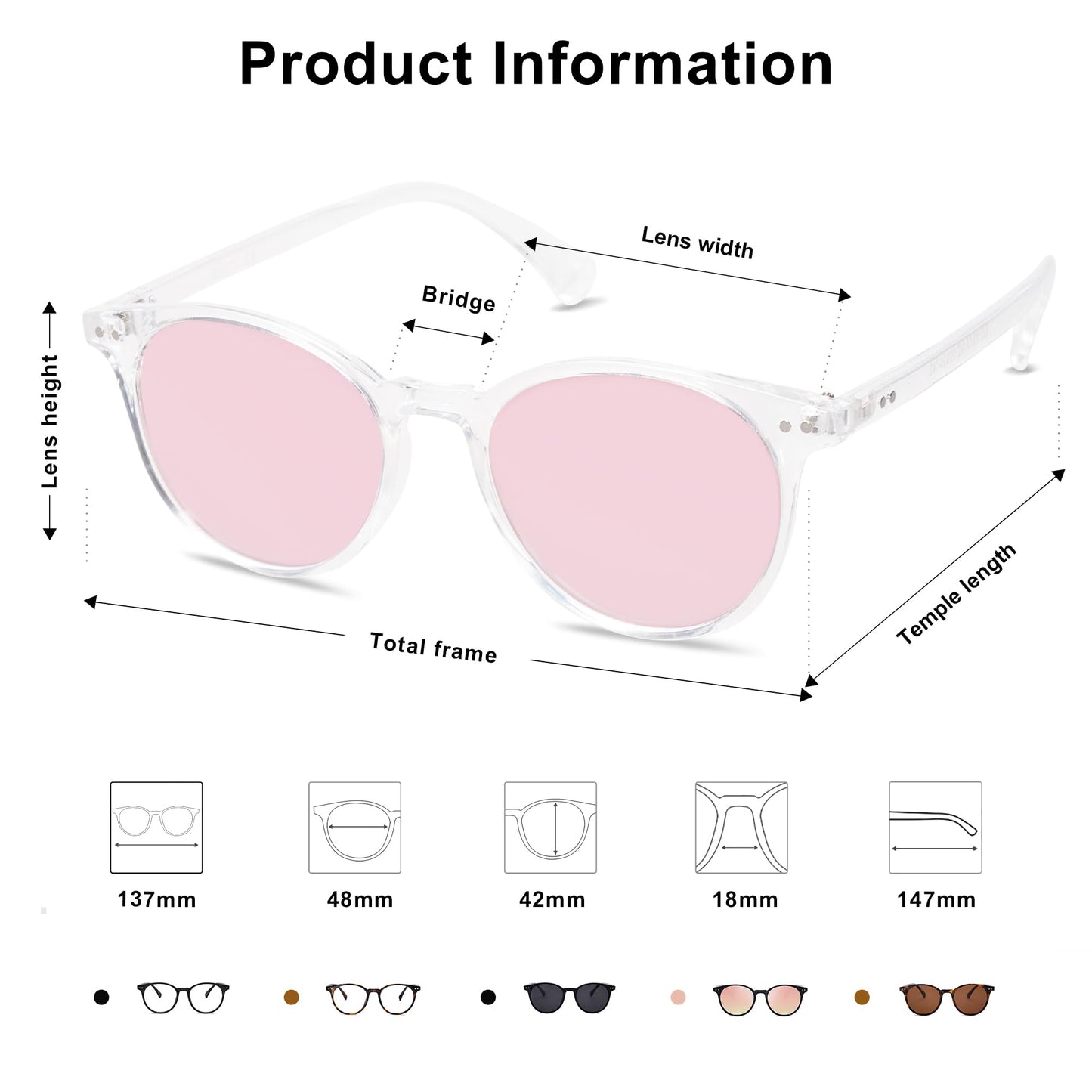 Small Round Classic Polarized Sunglasses for Women Men Vintage Style UV400 Lens SJ2113