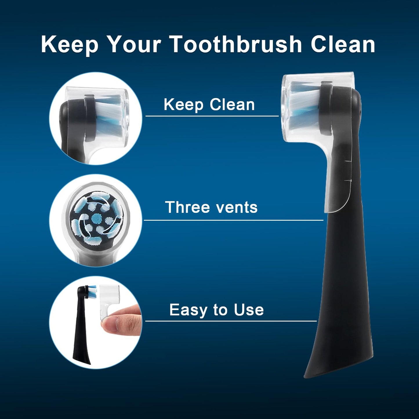 6 Pack Toothbrush Heads Dustproof Cover Compatible with Oral B, Fits for Oral-B iO Series, Pro 1000, 1500, 5000, 7500 Electric Toothbrush, Protects Brush Head and Convenient Travel