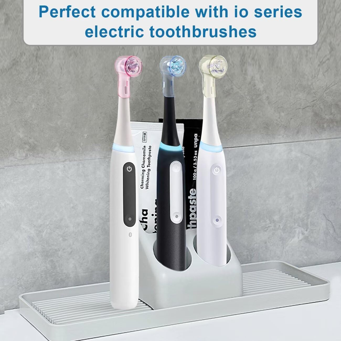 6 Pack Toothbrush Heads Dustproof Cover Compatible with Oral B, Fits for Oral-B iO Series, Pro 1000, 1500, 5000, 7500 Electric Toothbrush, Protects Brush Head and Convenient Travel