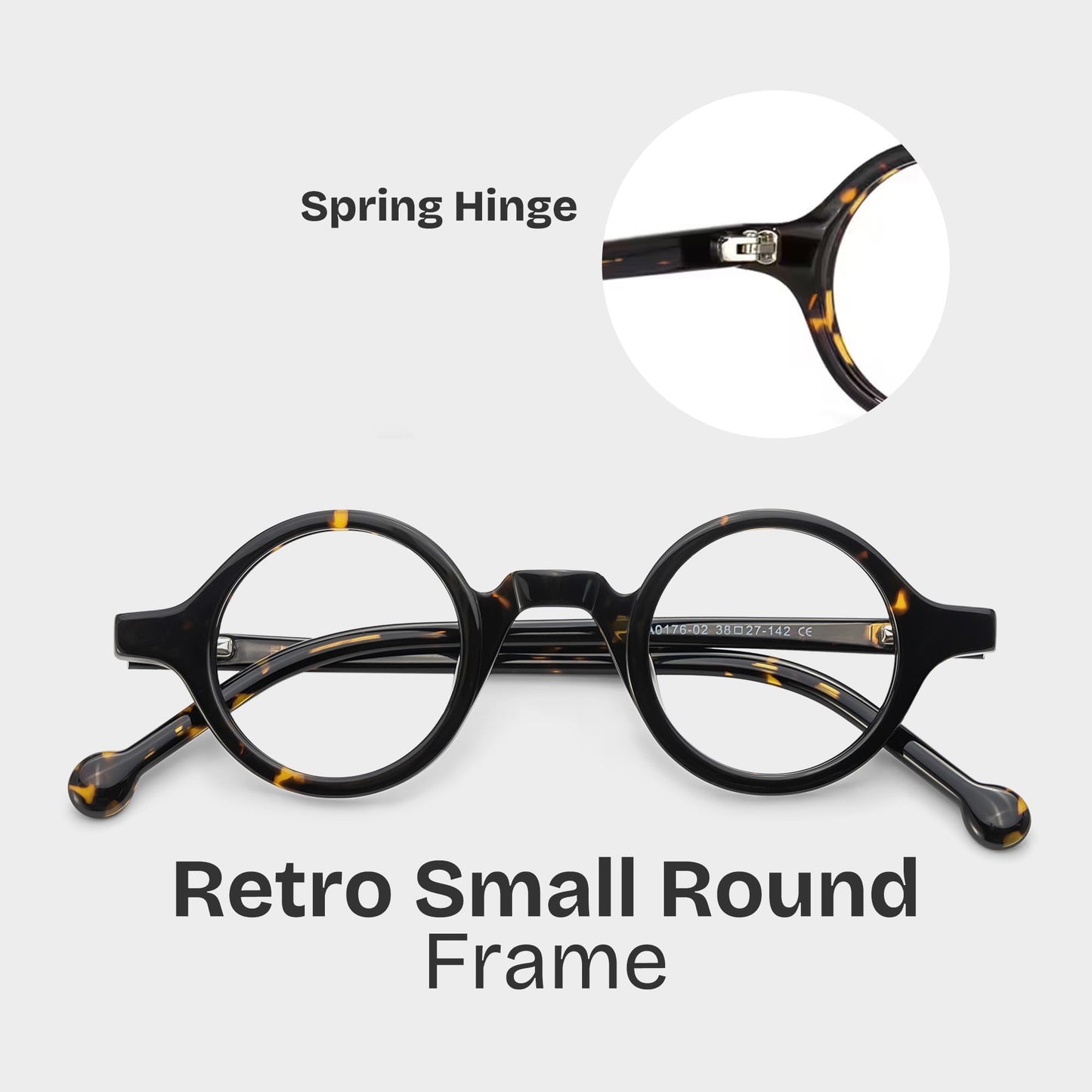 Vintage Small Round Blue Light Blocking Glasses for Men Women Wood Grain Acetate Eyewear