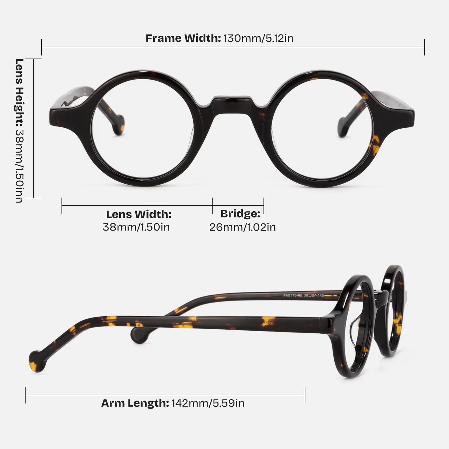 Vintage Small Round Blue Light Blocking Glasses for Men Women Wood Grain Acetate Eyewear