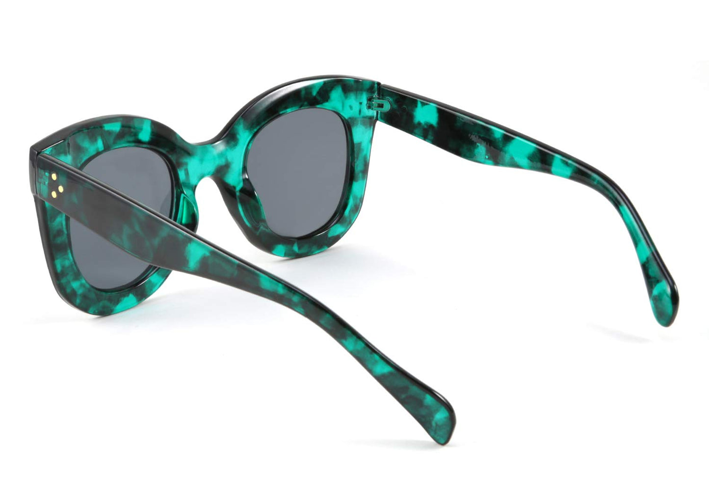 Retro Oversized Square Horn Sunglasses Semi Cat Eye Butterfly Glass Big Thick Bold Frame