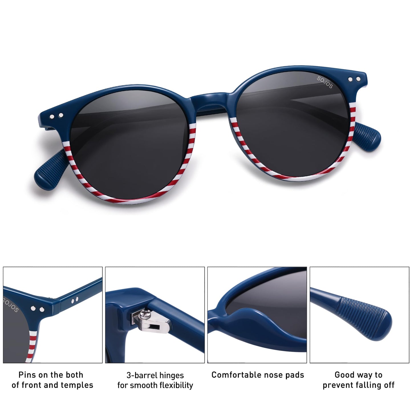 Small Round Classic Polarized Sunglasses for Women Men Vintage Style UV400 Lens SJ2113