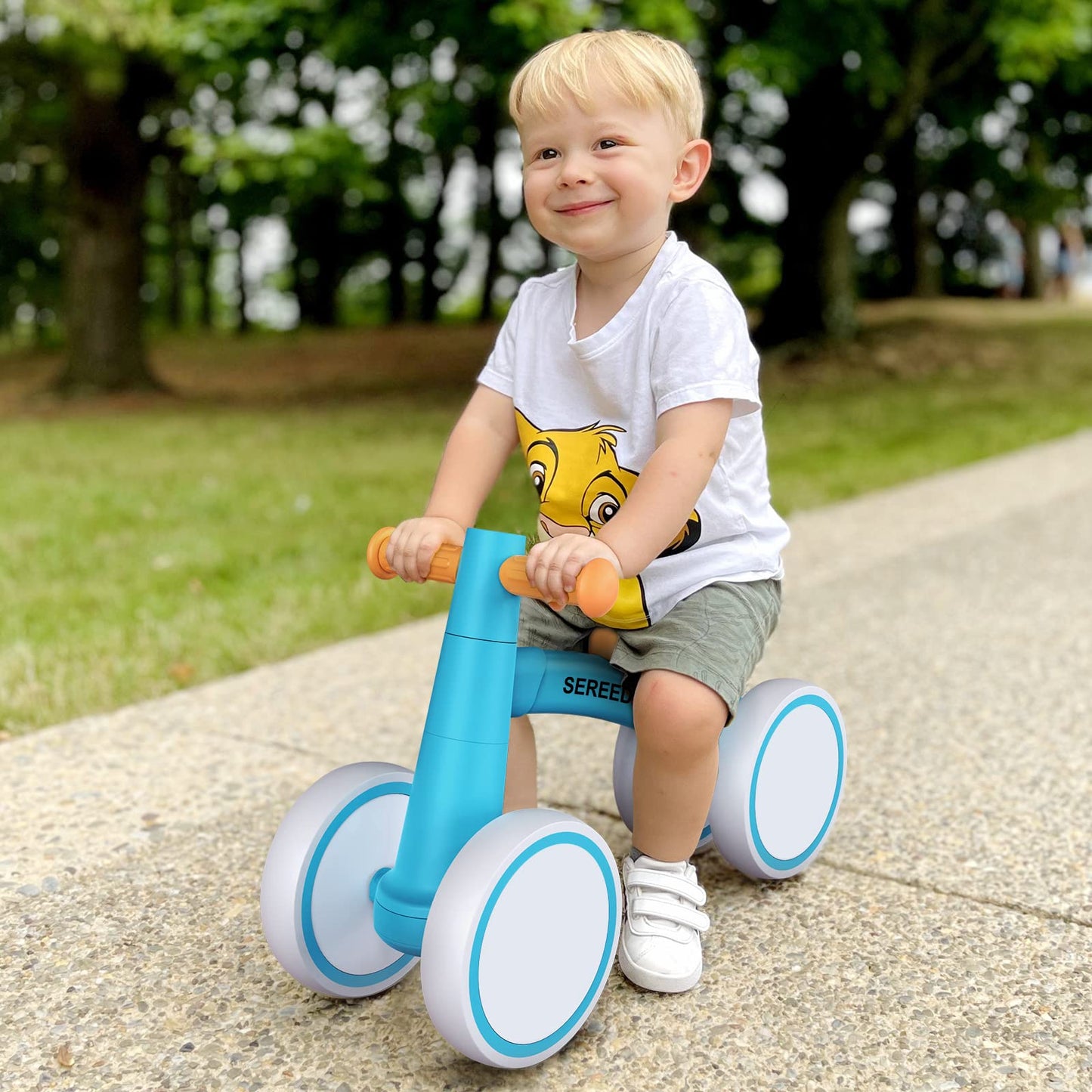 Baby Balance Bike for 1 Year Old Boys Girls 12-24 Month Toddler Balance Bike, 4 Wheels Toddler First Bike, First Birthday Gifts