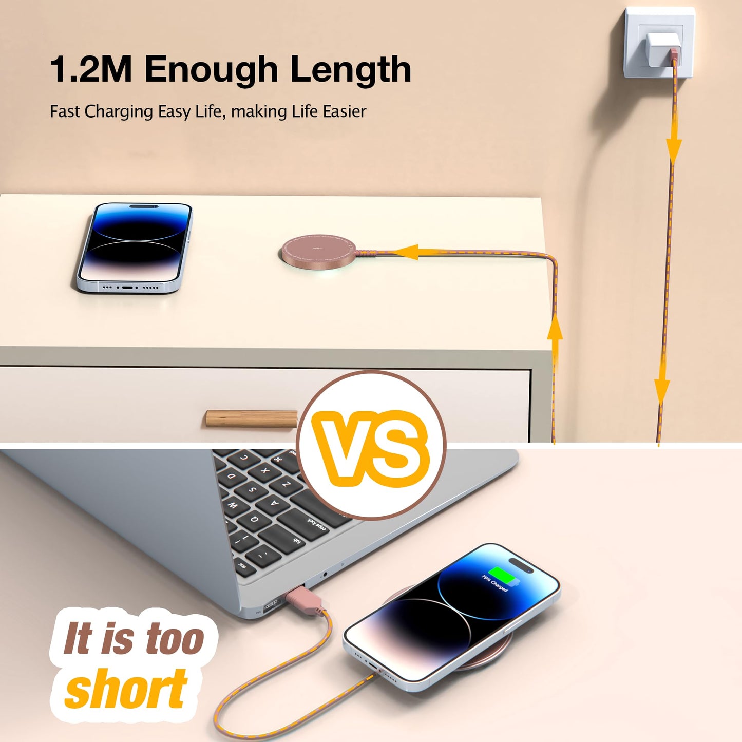 Magnetic Wireless Charging Pad for iPhone 16 15 14 13 12 Series & AirPods 4-2 Pro, Strong Magnet, Aluminum Alloy, USB-C/A Ports, Ultra-Thin & Portable, Ideal for Desk & Bedside