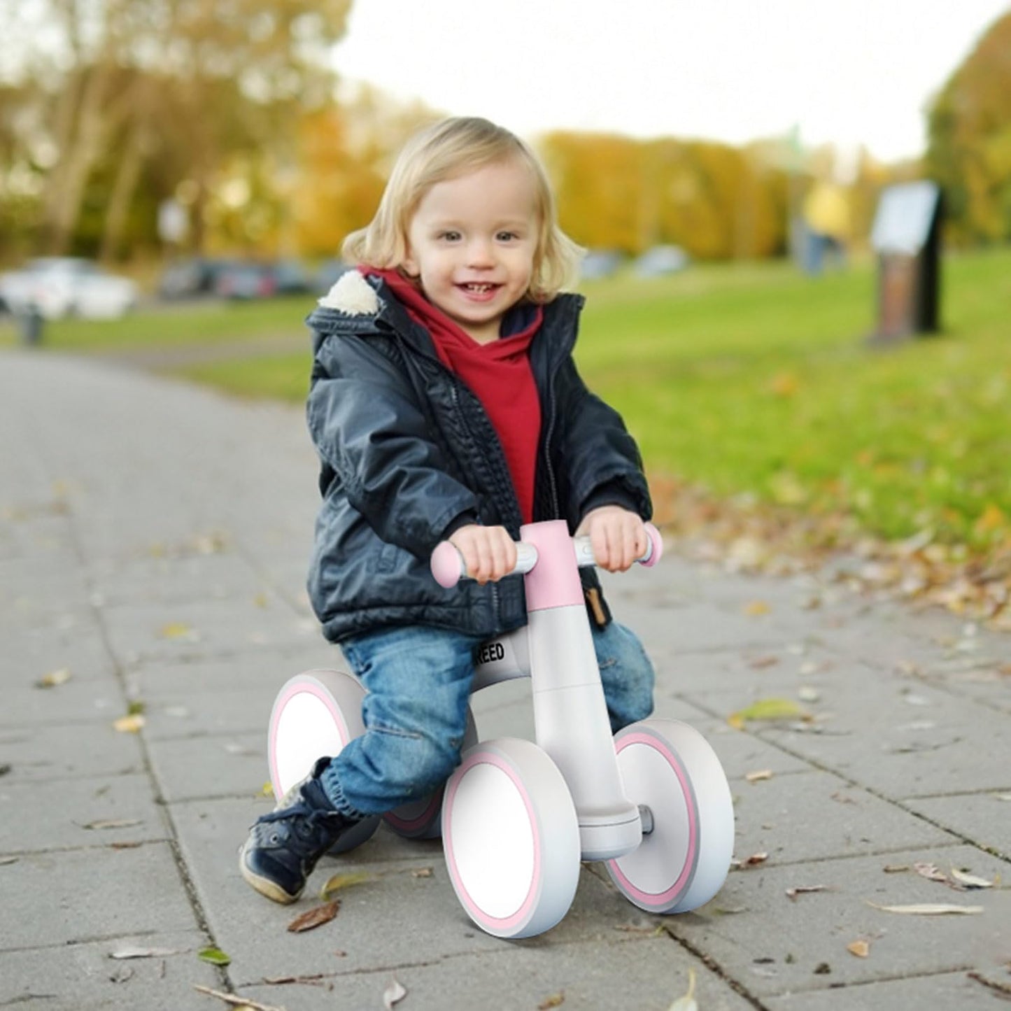 Baby Balance Bike for 1 Year Old Boys Girls 12-24 Month Toddler Balance Bike, 4 Wheels Toddler First Bike, First Birthday Gifts