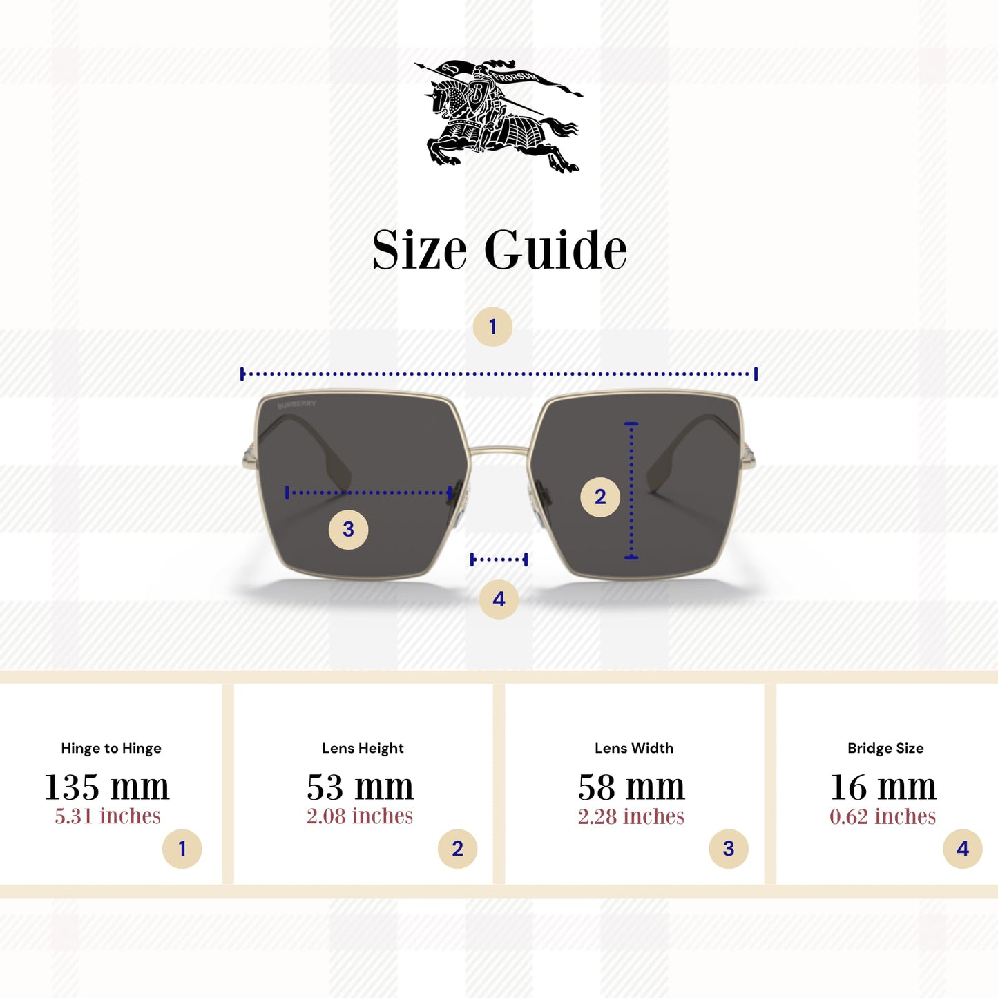 BURBERRY Daphne Square Sunglasses