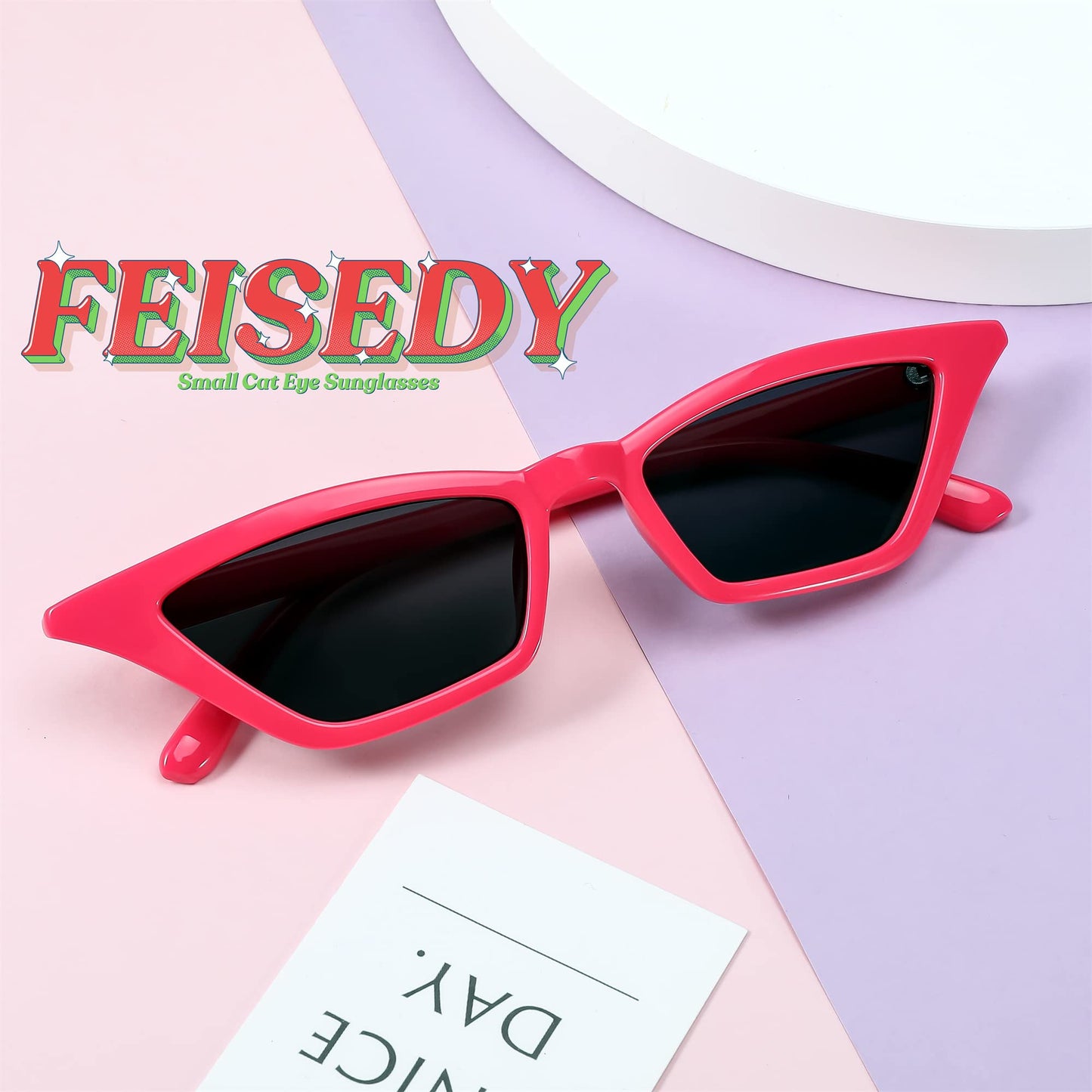 Small Cat Eye Sunglasses Vintage Square Shade Women Eyewear B2291