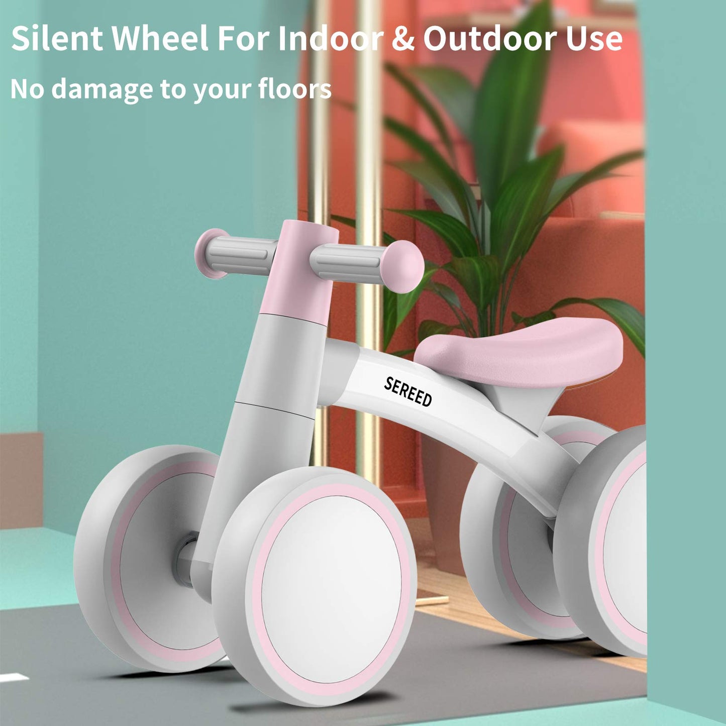 Baby Balance Bike for 1 Year Old Boys Girls 12-24 Month Toddler Balance Bike, 4 Wheels Toddler First Bike, First Birthday Gifts