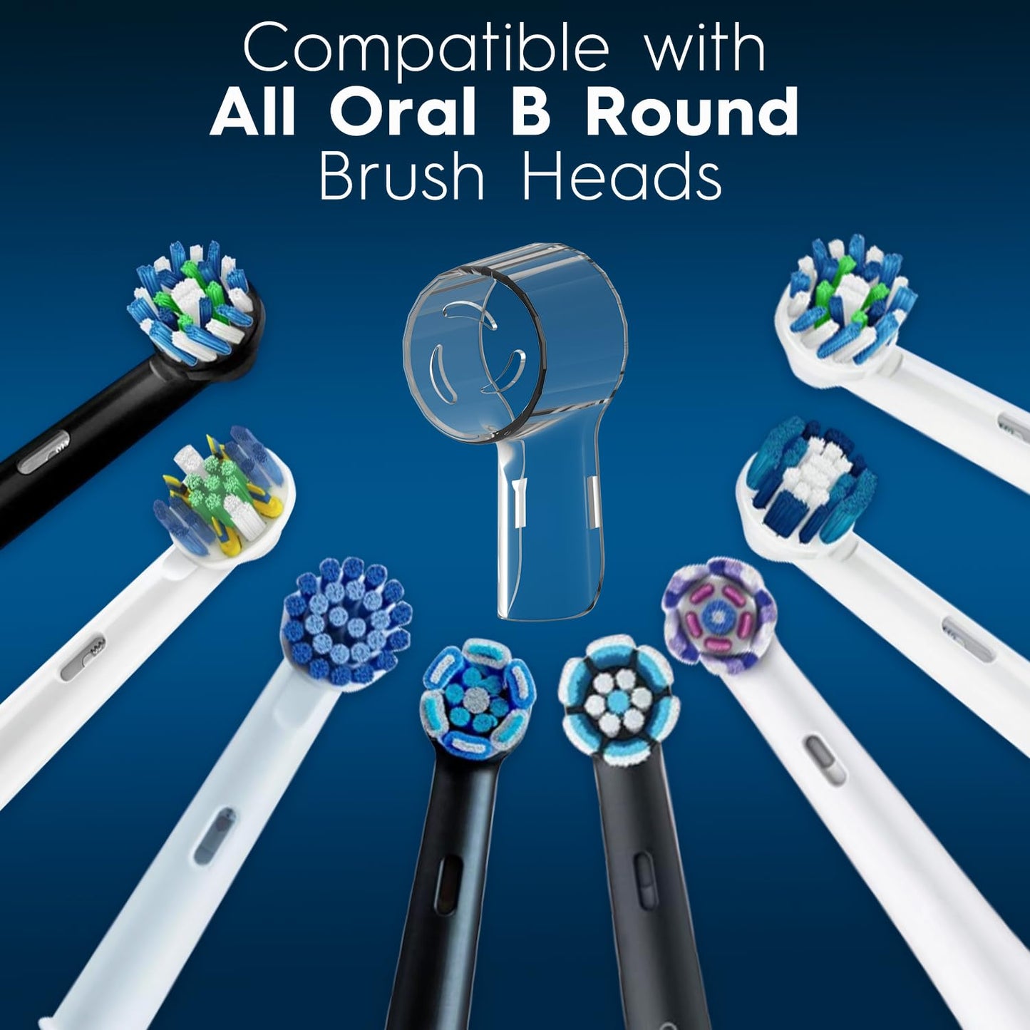 6 Pack Toothbrush Heads Dustproof Cover Compatible with Oral B, Fits for Oral-B iO Series, Pro 1000, 1500, 5000, 7500 Electric Toothbrush, Protects Brush Head and Convenient Travel