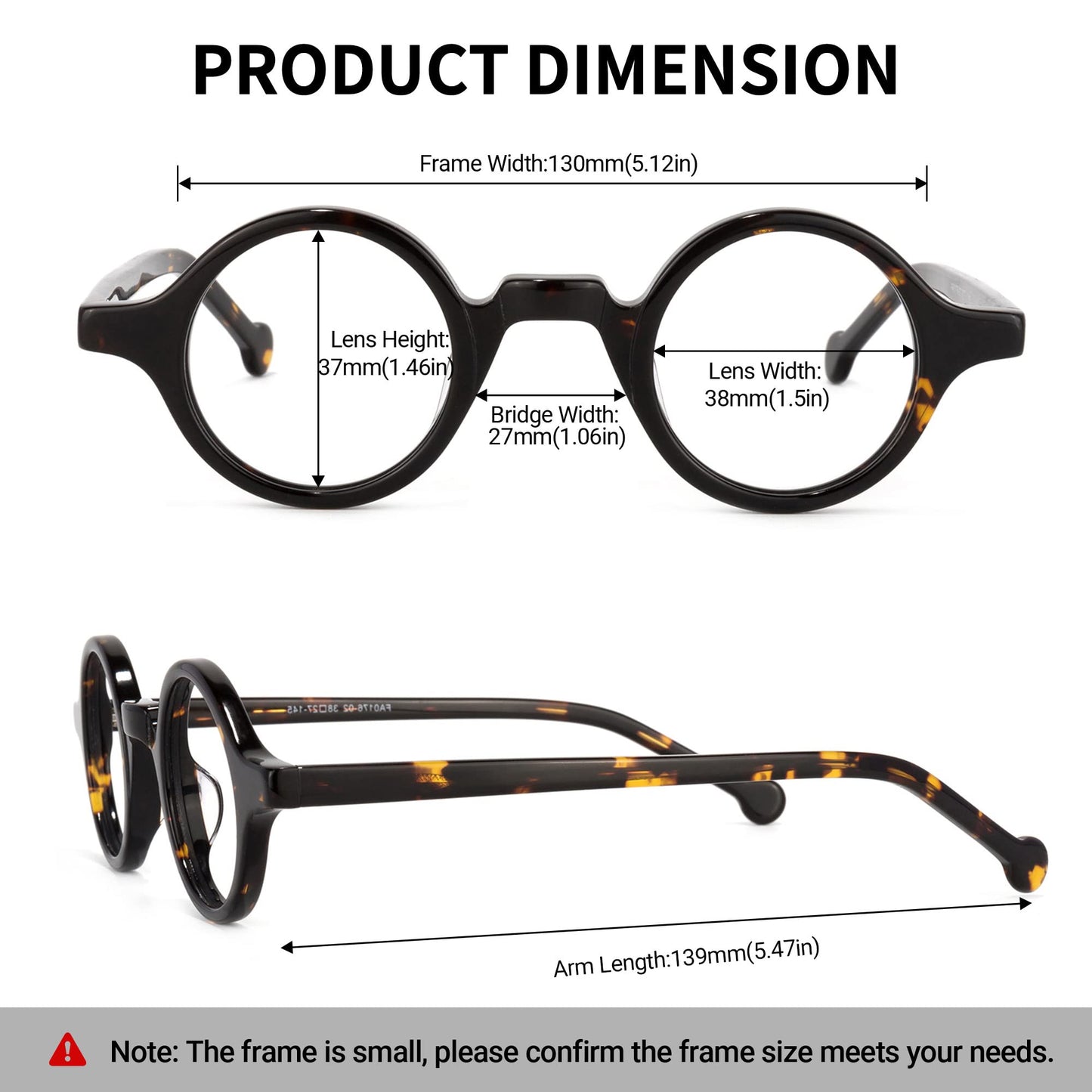 Vintage Small Round Blue Light Blocking Glasses for Men Women Wood Grain Acetate Eyewear