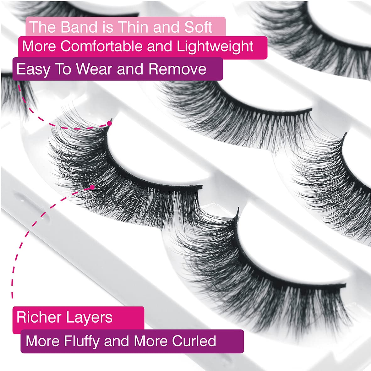 False Eyelashes Natural look Cat Eye Lashes Wispy Strips,6D Volume Mink lashes 30 Pairs 10 Mixed Styles Fake Eyelashes Pack, Wispy Eyelash Soft Reusable Dramatic Fluffy Beauty Lash