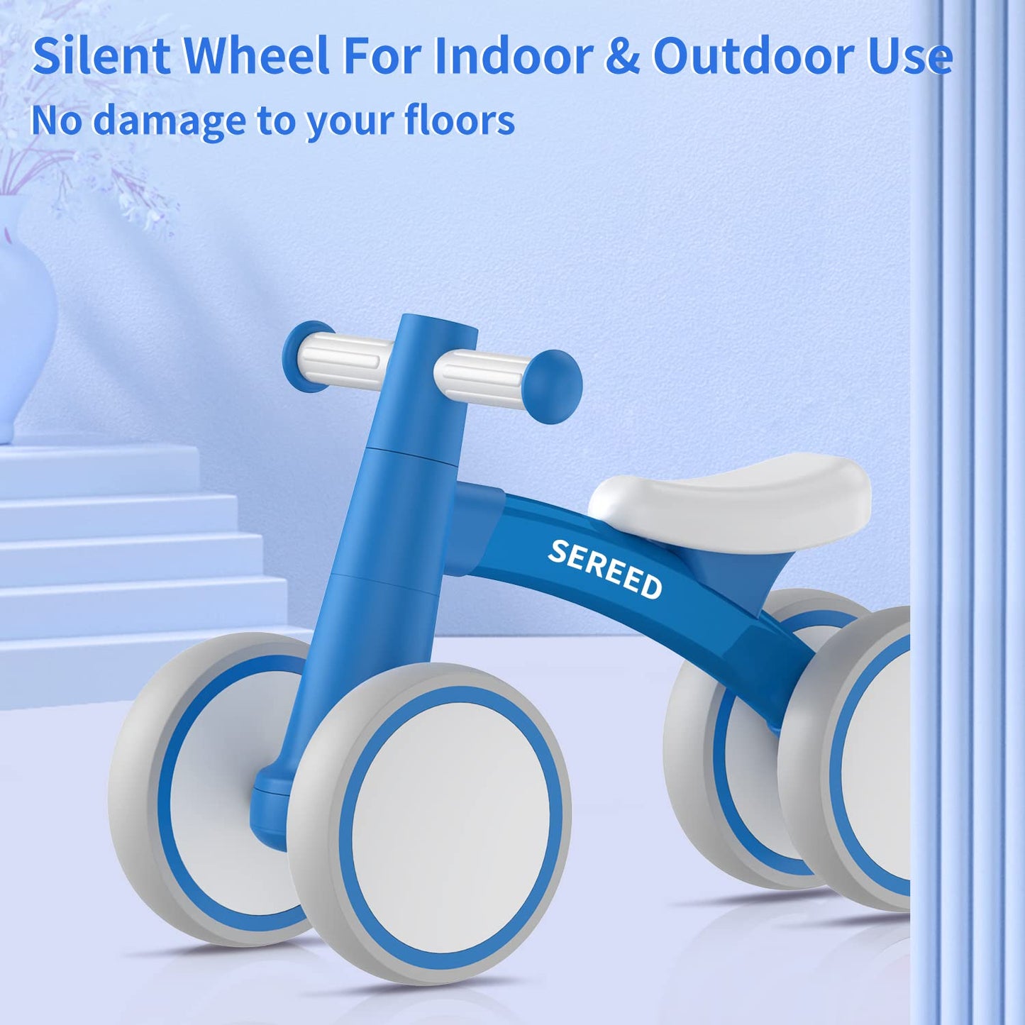 Baby Balance Bike for 1 Year Old Boys Girls 12-24 Month Toddler Balance Bike, 4 Wheels Toddler First Bike, First Birthday Gifts