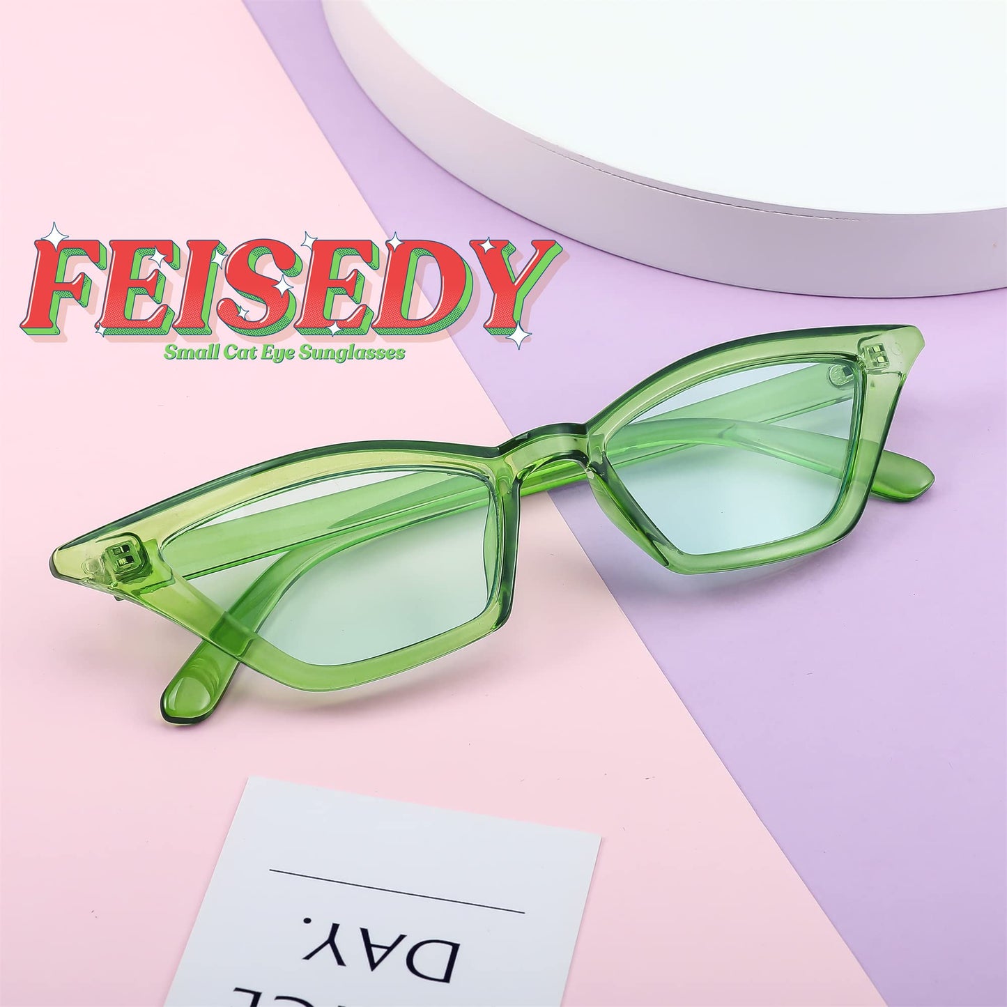 Small Cat Eye Sunglasses Vintage Square Shade Women Eyewear B2291