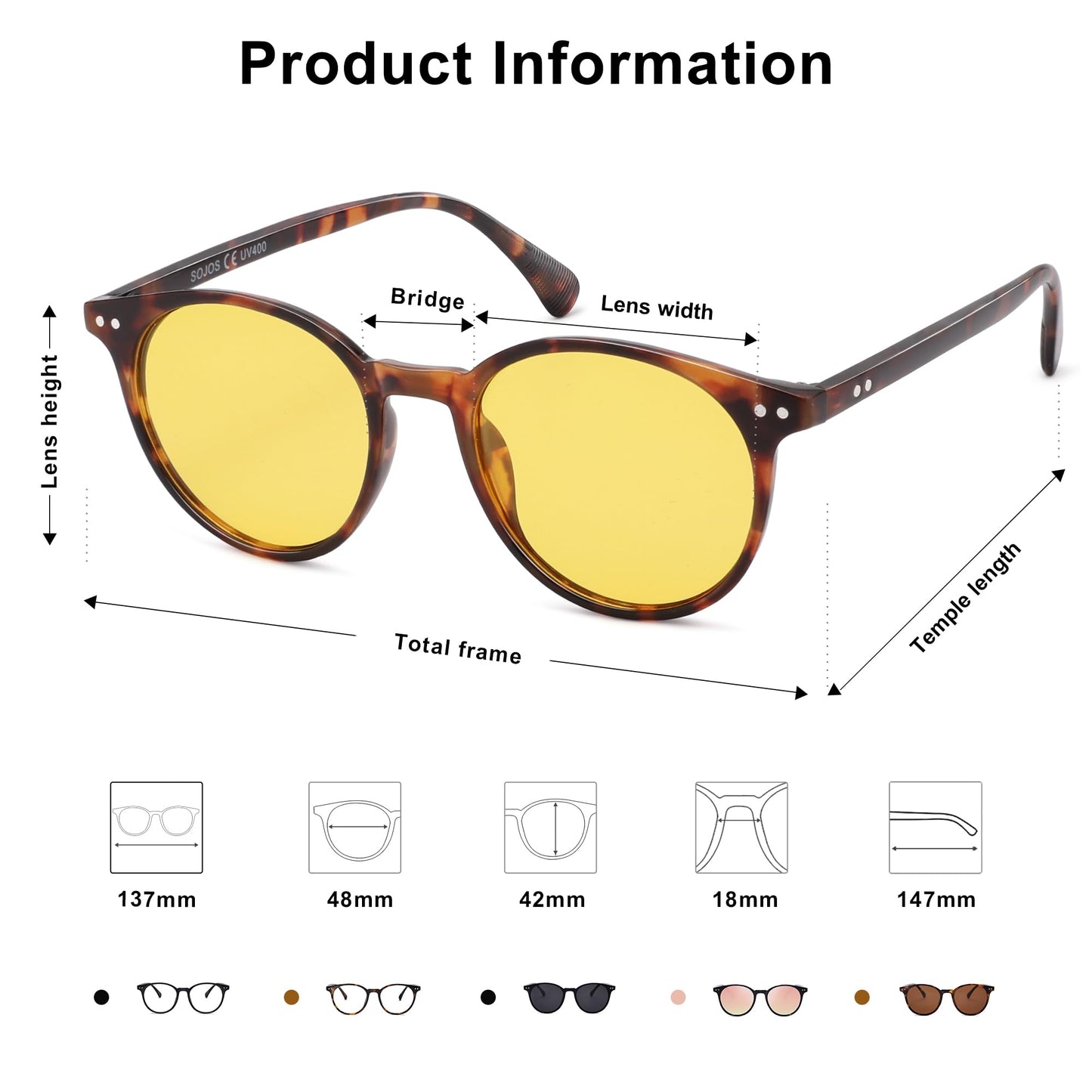 Small Round Classic Polarized Sunglasses for Women Men Vintage Style UV400 Lens SJ2113