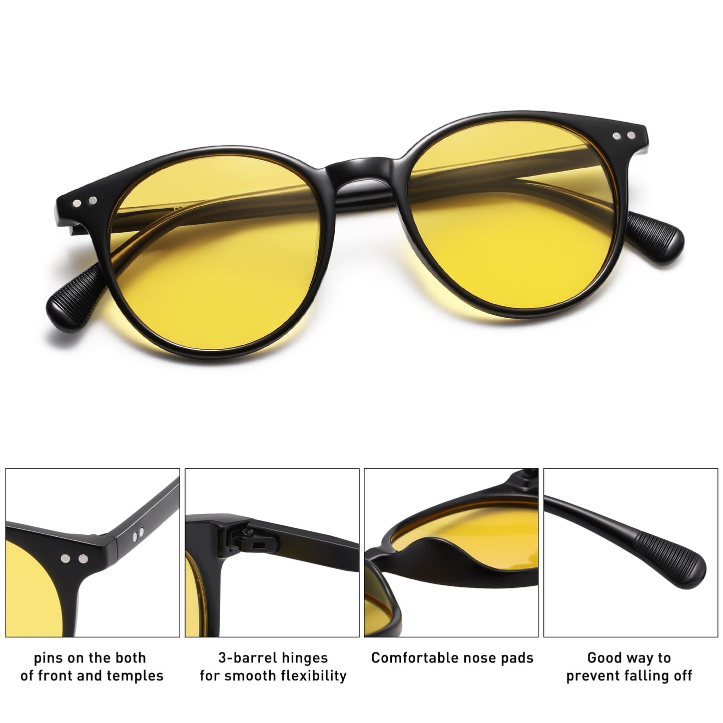 Small Round Classic Polarized Sunglasses for Women Men Vintage Style UV400 Lens SJ2113