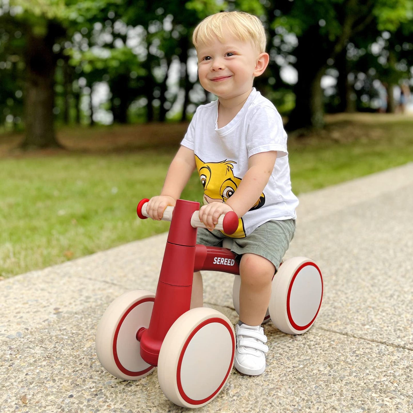 Baby Balance Bike for 1 Year Old Boys Girls 12-24 Month Toddler Balance Bike, 4 Wheels Toddler First Bike, First Birthday Gifts
