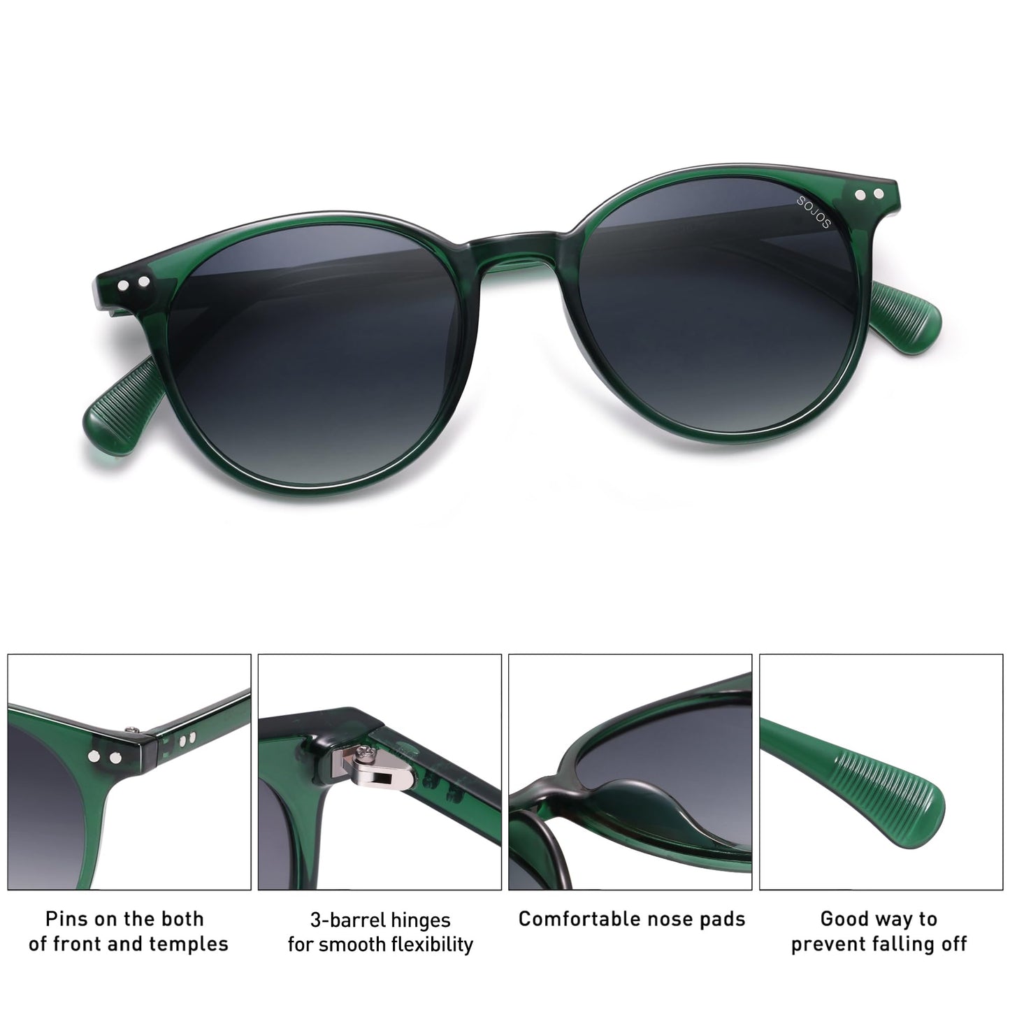 Small Round Classic Polarized Sunglasses for Women Men Vintage Style UV400 Lens SJ2113