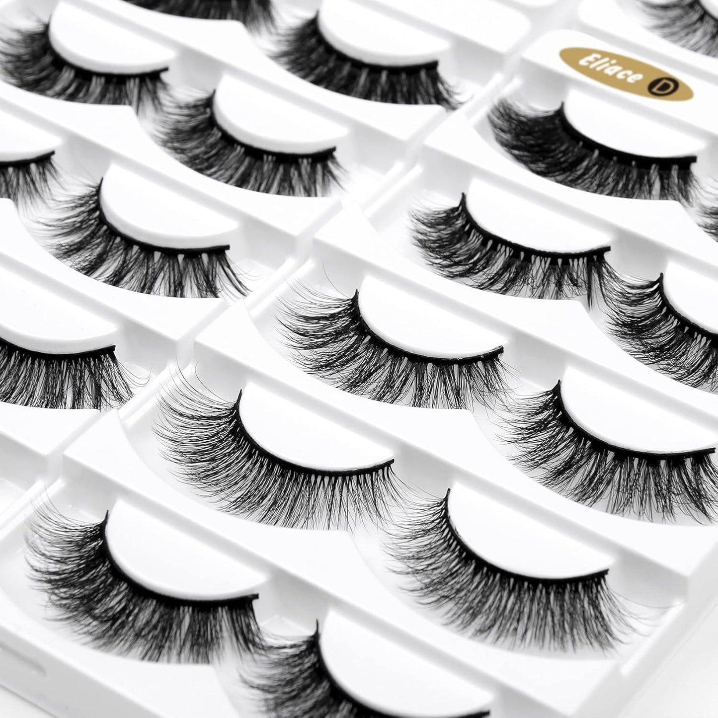 False Eyelashes Natural look Cat Eye Lashes Wispy Strips,6D Volume Mink lashes 30 Pairs 10 Mixed Styles Fake Eyelashes Pack, Wispy Eyelash Soft Reusable Dramatic Fluffy Beauty Lash