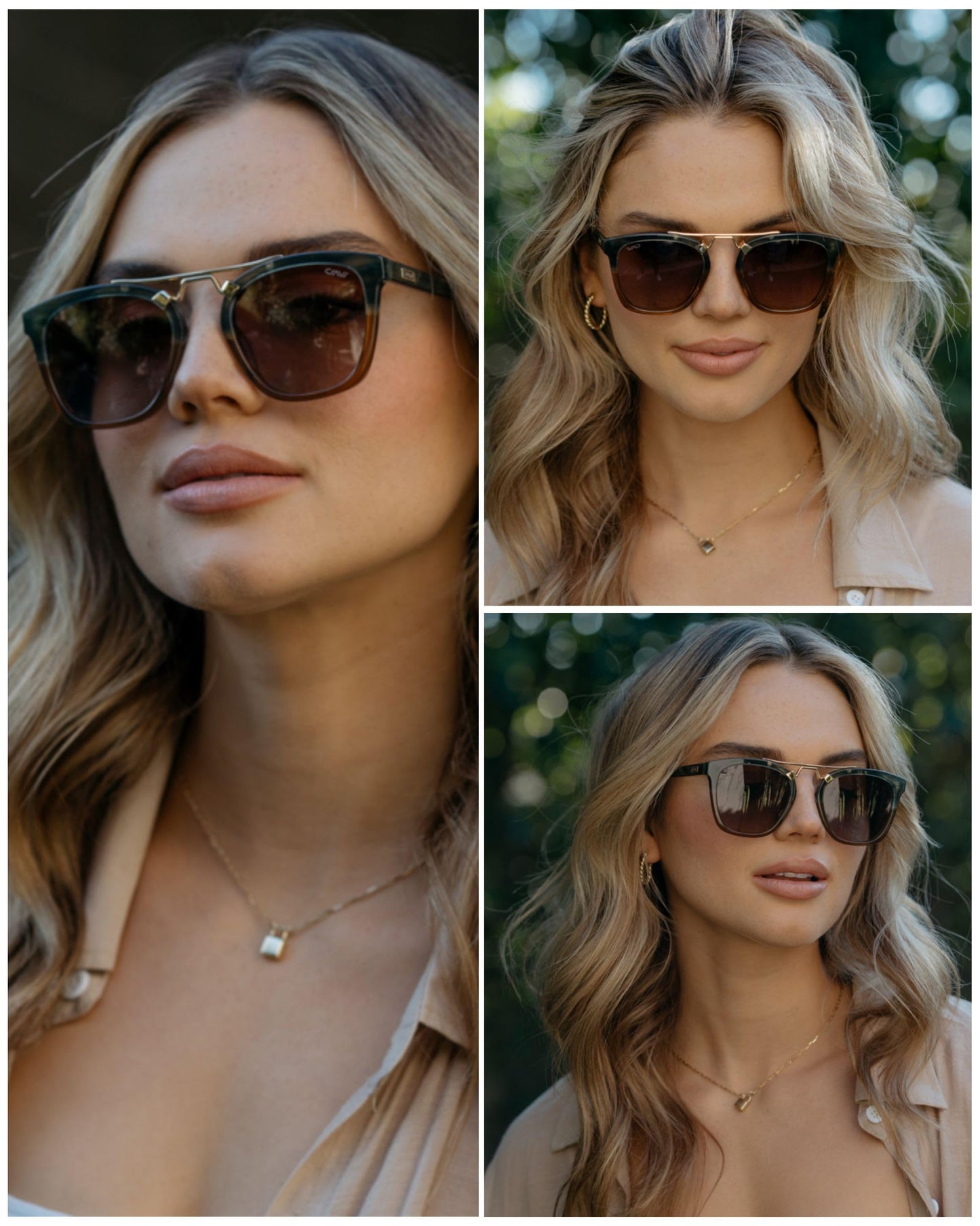 WearMe Pro WMP Eyewear - Women's Oversized Polarized Sunglasses: Square Vintage Style with Metal Double-Bar Bridge