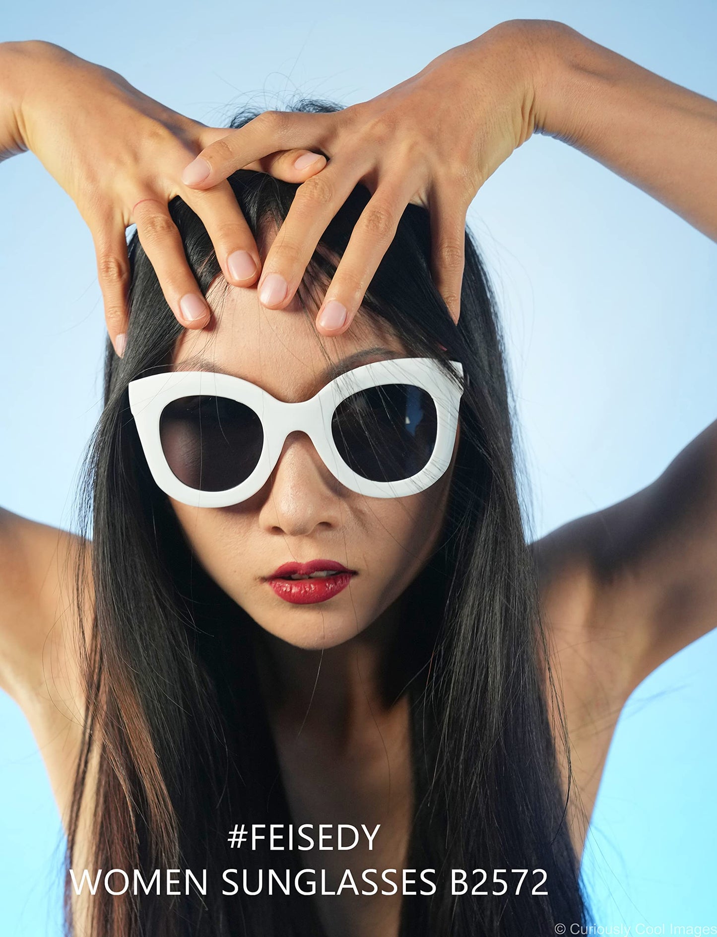 Retro Oversized Square Horn Sunglasses Semi Cat Eye Butterfly Glass Big Thick Bold Frame