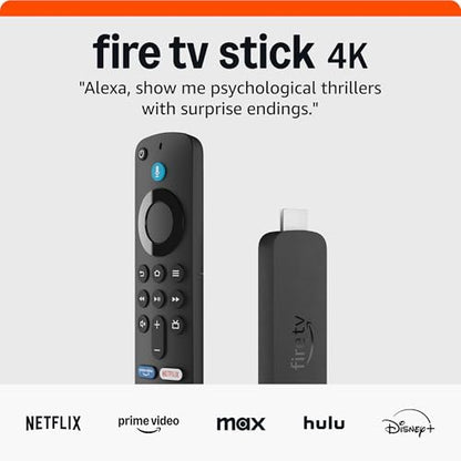 Fire TV Stick 4K (newest model) with AI-powered Fire TV Search, Wi-Fi 6, stream over 1.5 million movies and shows, free & live TV