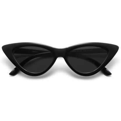 Retro Vintage Narrow Cat Eye Sunglasses for Women Clout Goggles Plastic Frame