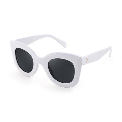 Retro Oversized Square Horn Sunglasses Semi Cat Eye Butterfly Glass Big Thick Bold Frame