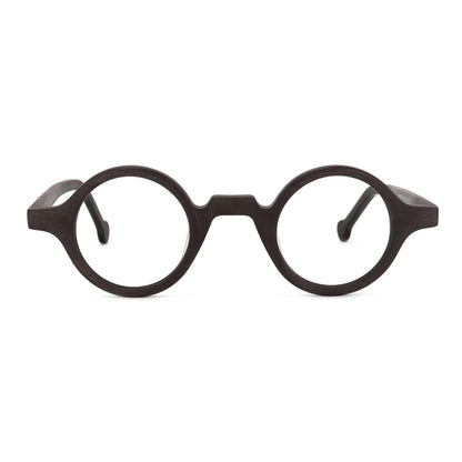 Vintage Small Round Blue Light Blocking Glasses for Men Women Wood Grain Acetate Eyewear