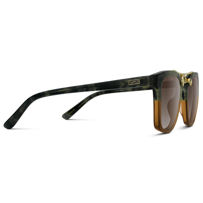 WearMe Pro WMP Eyewear - Women's Oversized Polarized Sunglasses: Square Vintage Style with Metal Double-Bar Bridge