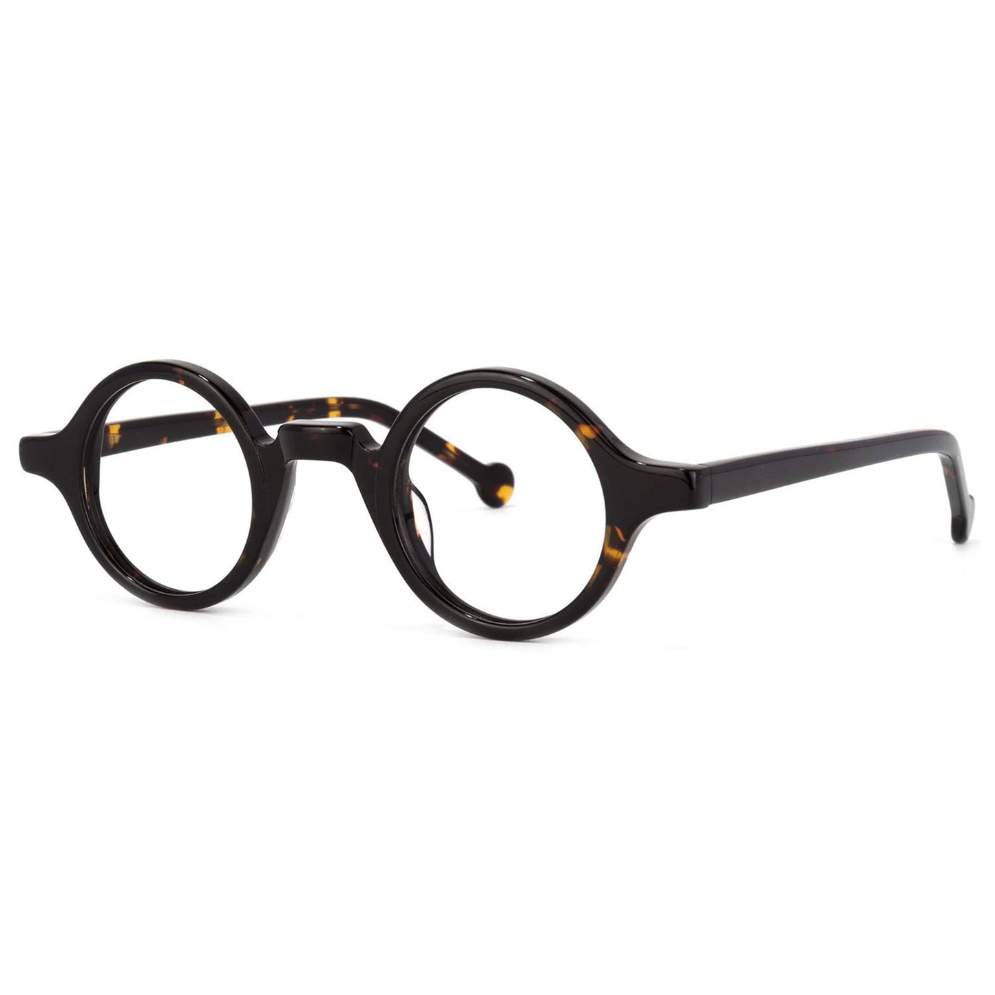 Vintage Small Round Blue Light Blocking Glasses for Men Women Wood Grain Acetate Eyewear