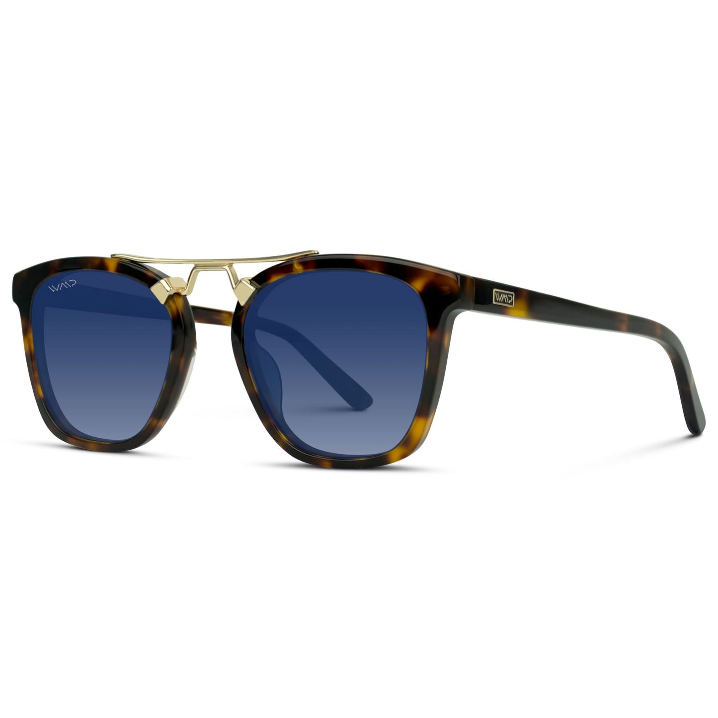 WearMe Pro WMP Eyewear - Women's Oversized Polarized Sunglasses: Square Vintage Style with Metal Double-Bar Bridge
