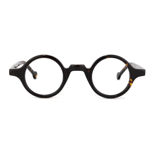 Vintage Small Round Blue Light Blocking Glasses for Men Women Wood Grain Acetate Eyewear