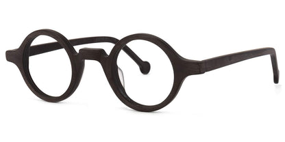 Vintage Small Round Blue Light Blocking Glasses for Men Women Wood Grain Acetate Eyewear