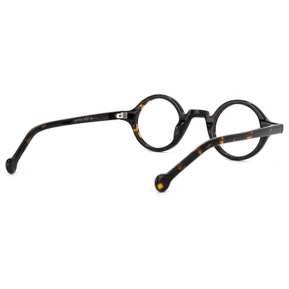 Vintage Small Round Blue Light Blocking Glasses for Men Women Wood Grain Acetate Eyewear