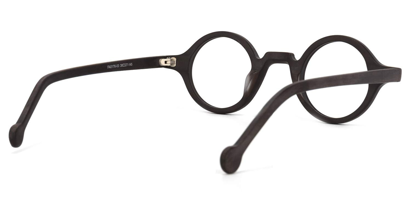 Vintage Small Round Blue Light Blocking Glasses for Men Women Wood Grain Acetate Eyewear