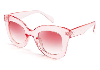 Retro Oversized Square Horn Sunglasses Semi Cat Eye Butterfly Glass Big Thick Bold Frame
