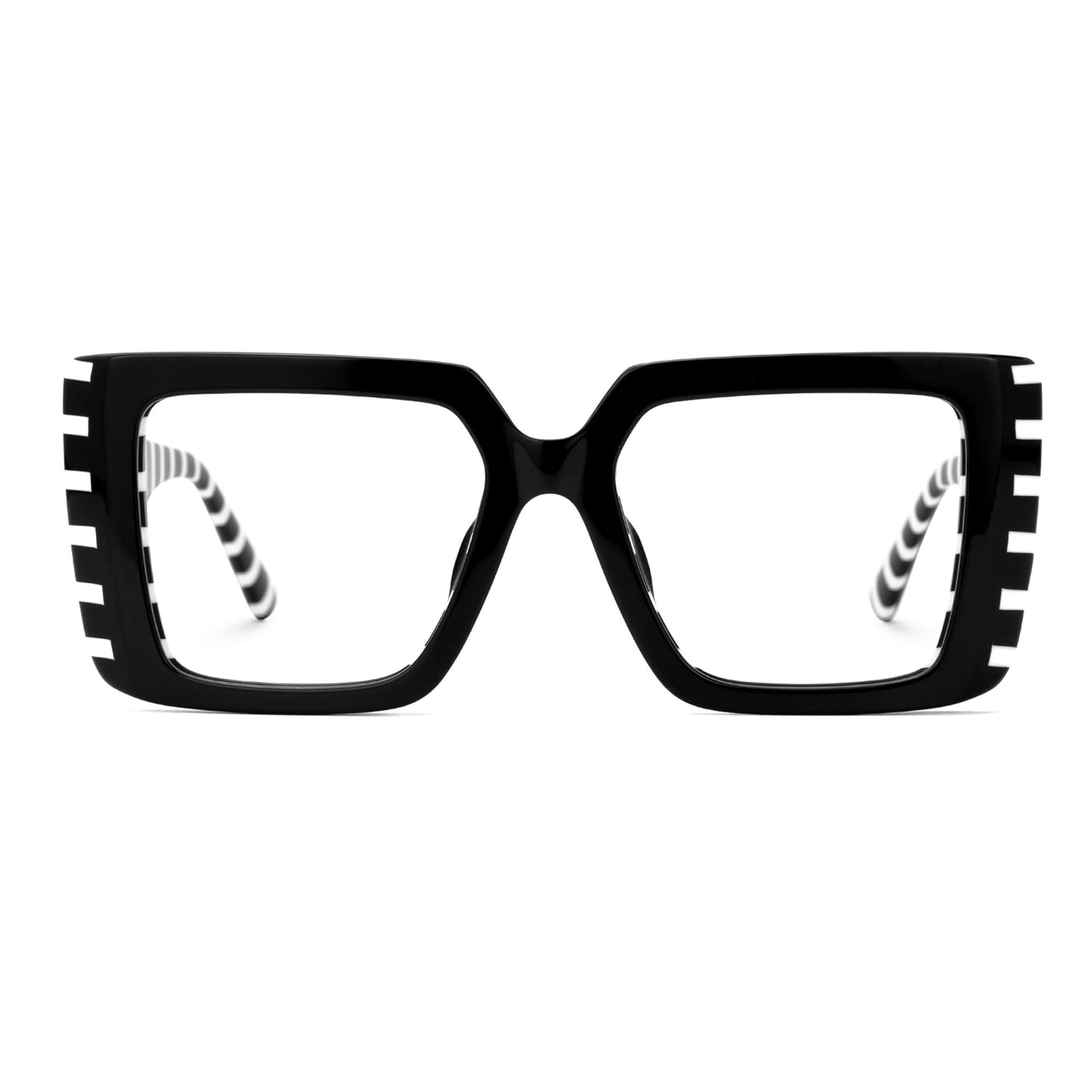 Zeelool Rectangle Glasses Frame for Women Men, Eyeglasses with Non-prescription Clear Lenses & Spring Hinge ZJGA838378