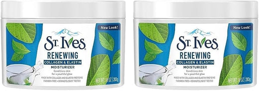 St. Ives Face Moisturizer Cream, Collagen and Elastin, Renewing Facial Moisturizer for Women, Paraben Free, Dermatologist Tested Daily Moisturizing for Dry Skin Cruelty Free, 10 oz