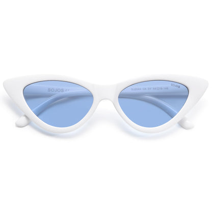 Retro Vintage Narrow Cat Eye Sunglasses for Women Clout Goggles Plastic Frame