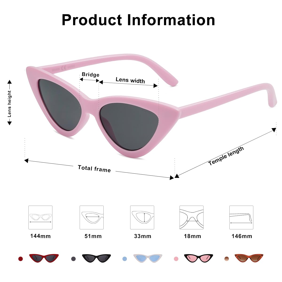 Retro Vintage Narrow Cat Eye Sunglasses for Women Clout Goggles Plastic Frame